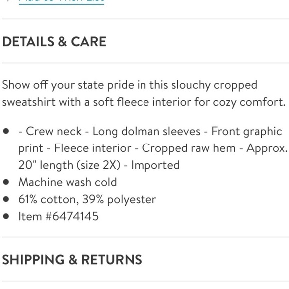 NWT Abound Pink London Tennis Cropped Sweatshirt - Picture 4 of 4